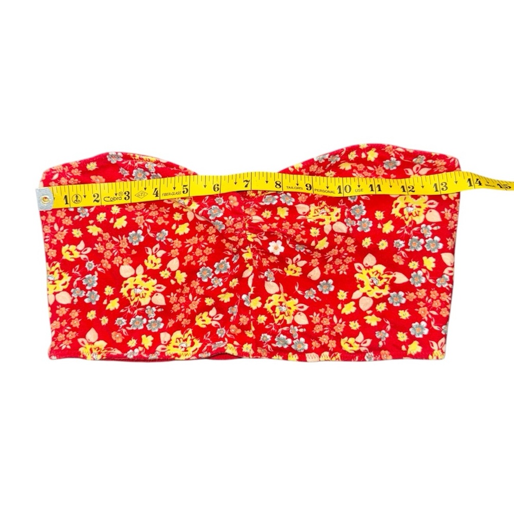 Floral Red Bandeau Top - Picture 8 of 8